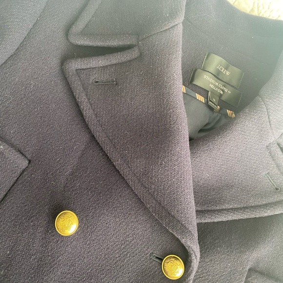 J. Crew Majesty Peacoat Stadium Cloth Nello Gori Navy Blue Wool style C8554, 12 - Picture 8 of 15